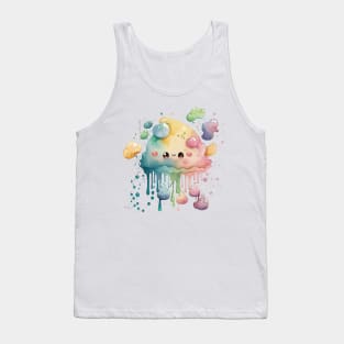 Kawaii Water Color Paint Drop Tank Top